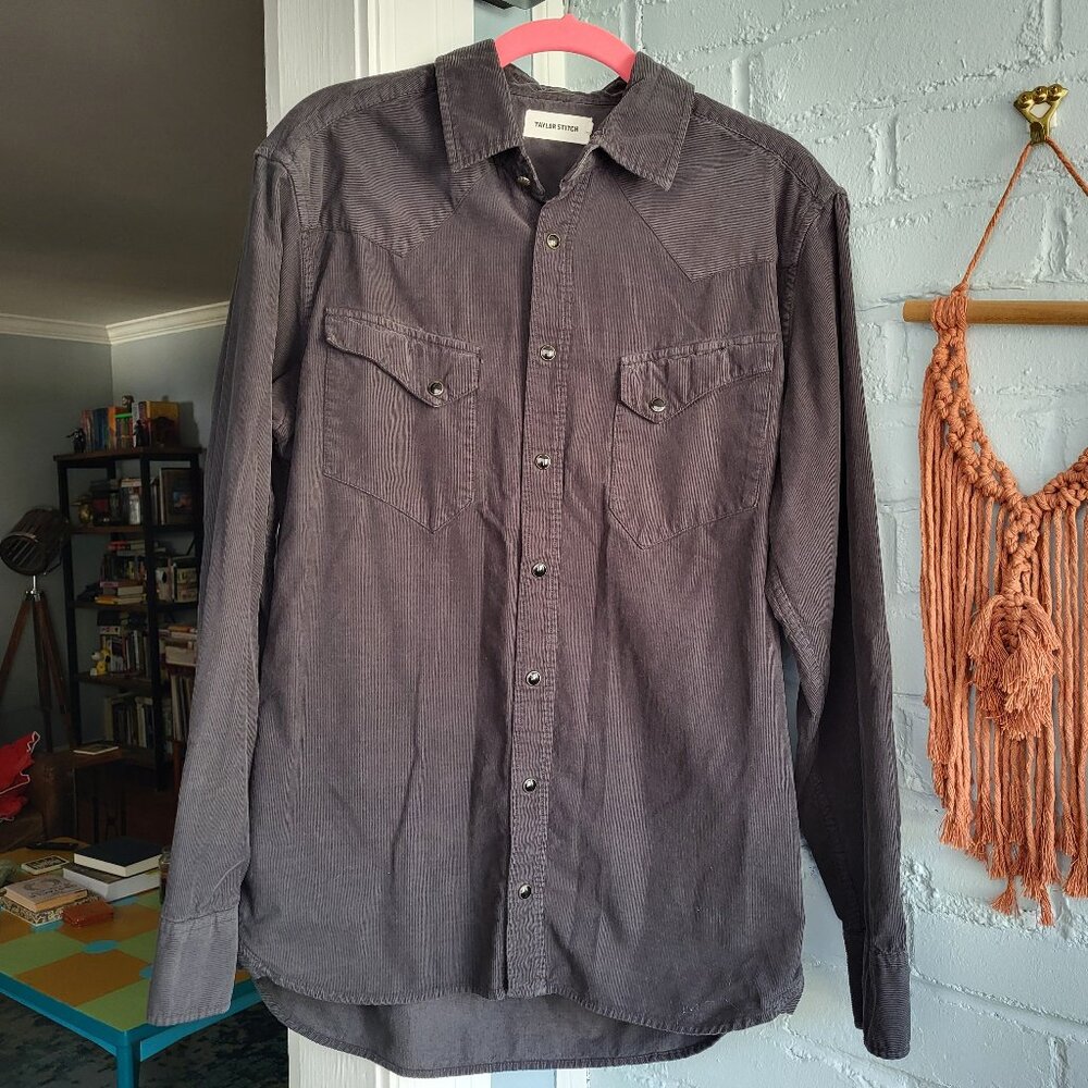 Taylor Stitch Western Shirt - Black Corduroy - Size 40
